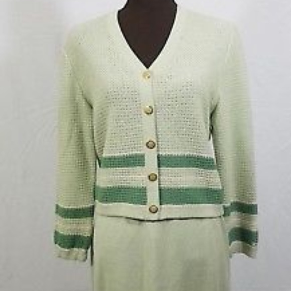 St. John Other - St John Sport Marie Gray Green White Knit Set
